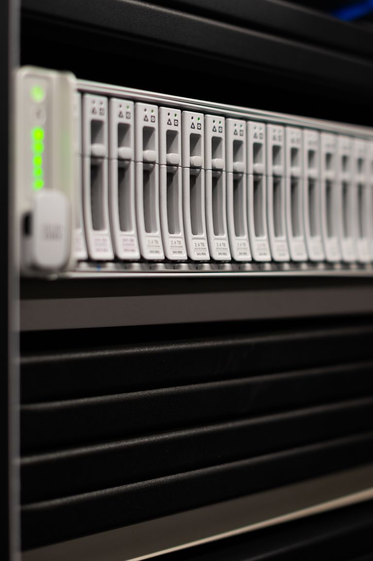 Best free cloud storage concept shown as modern server equipment in a data control center